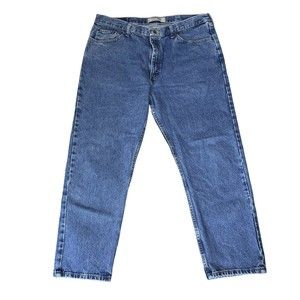 Wrangler Men Jeans 40 X 29 Blue Medium Wash Denim Straight Leg Non Stretchy